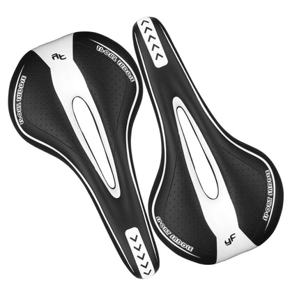 YAFEE YF-1018 Mountain Bike Saddle Bicycle Riding Saddle Bicycle Saddle(Black White) - Bicycle Saddle by YAFEE | Online Shopping UK | buy2fix