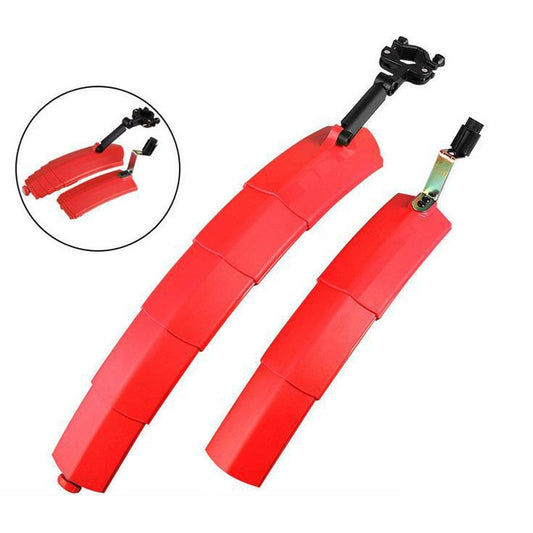 Bicycle Telescopic Folding Mudguard  27.5 Inch Extended Water Retaining LED Taillight(Red) - Mudguards by buy2fix | Online Shopping UK | buy2fix