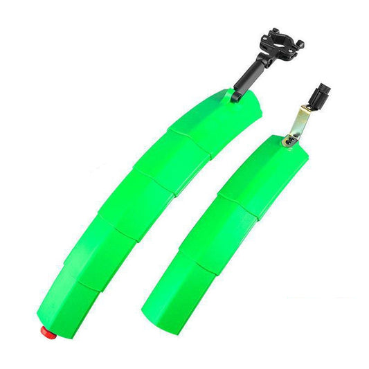 Bicycle Telescopic Folding Mudguard  27.5 Inch Extended Water Retaining LED Taillight(Green) - Mudguards by buy2fix | Online Shopping UK | buy2fix