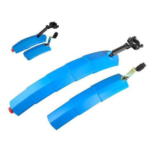 Bicycle Telescopic Folding Mudguard  27.5 Inch Extended Water Retaining LED Taillight(Blue) - Mudguards by buy2fix | Online Shopping UK | buy2fix