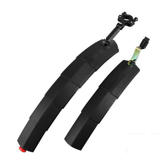 Bicycle Telescopic Folding Mudguard  27.5 Inch Extended Water Retaining LED Taillight(Black) - Mudguards by buy2fix | Online Shopping UK | buy2fix