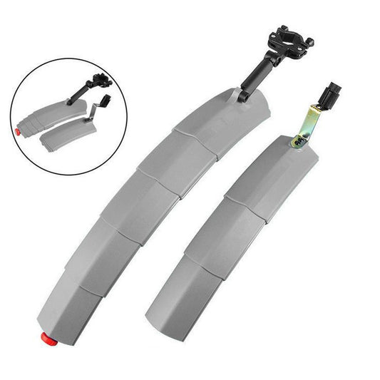 Bicycle Telescopic Folding Mudguard  27.5 Inch Extended Water Retaining LED Taillight(Gray) - Mudguards by buy2fix | Online Shopping UK | buy2fix
