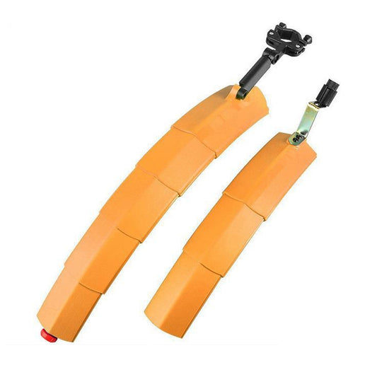Bicycle Telescopic Folding Mudguard  27.5 Inch Extended Water Retaining LED Taillight(Orange) - Mudguards by buy2fix | Online Shopping UK | buy2fix