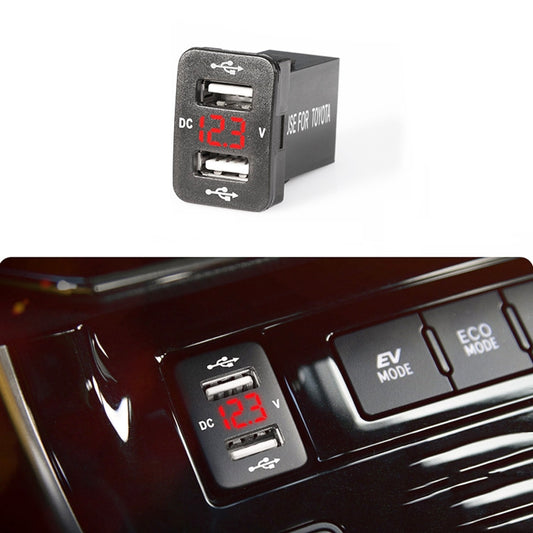 Car Charger Original Hole Non-Destructive Modification Of Dual Usb Car Charger With Line Suitable For Toyota(FTWU Red Light) - DIY Modified Charger by buy2fix | Online Shopping UK | buy2fix