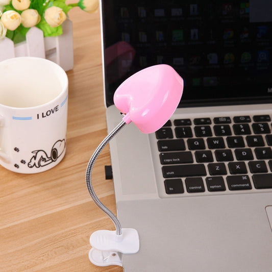 Mini Love Heart Clip LED Book Light Lamps Reading Book Desk Lamp Keyboard Light Eyes-Protect Energy Save Night Lights(Blue) - Desk Lamps by buy2fix | Online Shopping UK | buy2fix