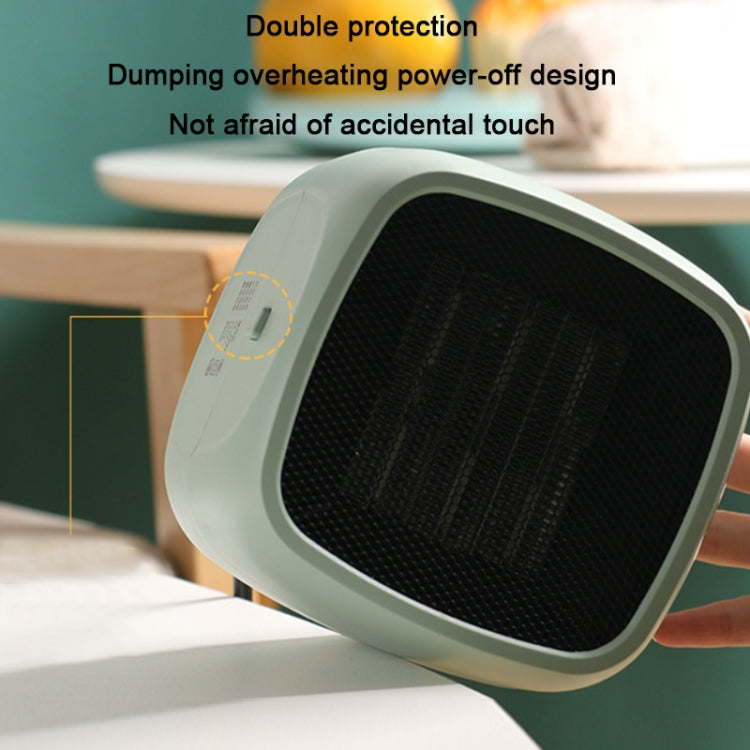 Home Desktop Mini Portable PTC Dumping Power-off Heater, Specification:EU Plug(Green) by buy2fix