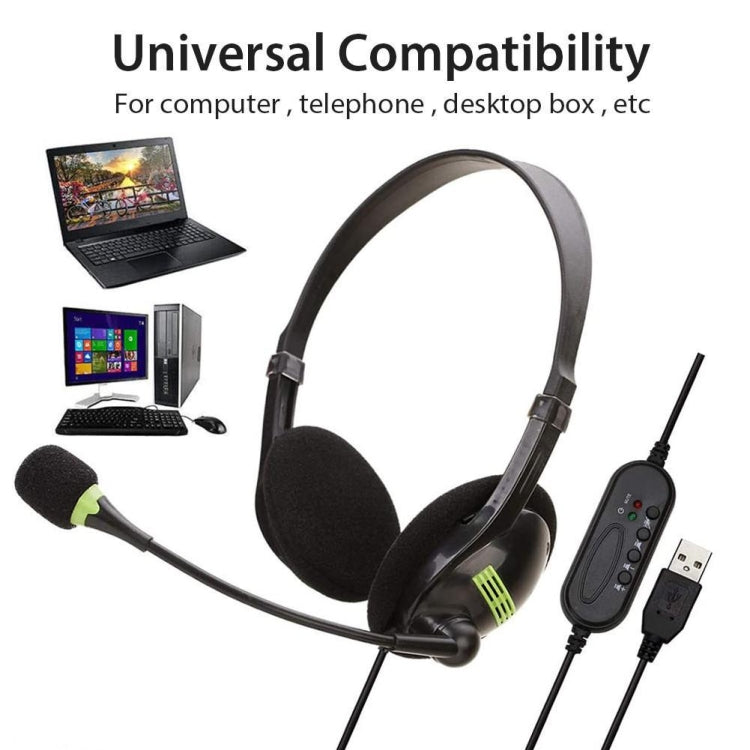 Computer USB Interface Headphone Aviation Headset with Microphone by buy2fix