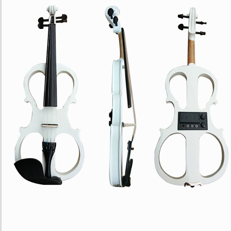 YS030 4 / 4 Wooden Manual Electronic Violin for Beginners, with Bag(White) by buy2fix