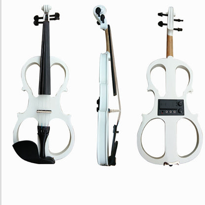 YS030 4 / 4 Wooden Manual Electronic Violin for Beginners, with Bag(White) by buy2fix