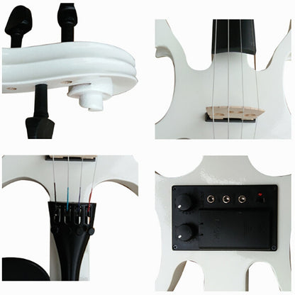 YS030 4 / 4 Wooden Manual Electronic Violin for Beginners, with Bag(White) by buy2fix