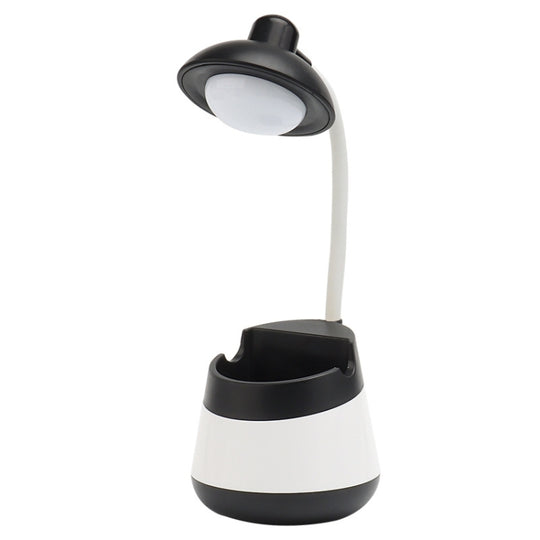 USB Charging LED Desk Light Eye Protection Lamp with Pen Holder and Phone Holder(CS276-4 Black)