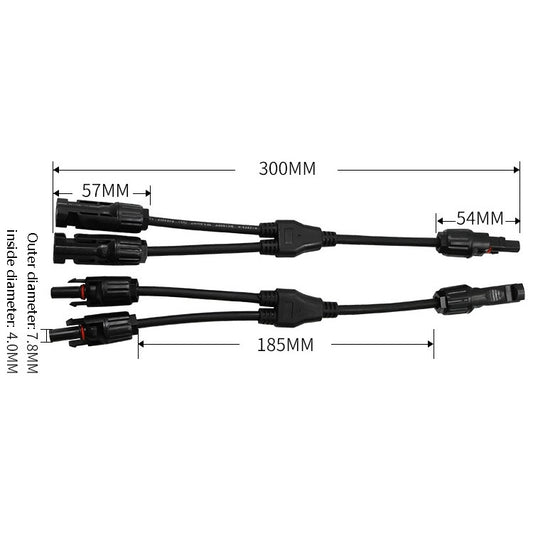 1 Pair MC4 Three-way Y Type MC4 Photovoltaic Connector Solar Branch Connector Solar Panel Male And Female Plug Accessories - Connectors by buy2fix | Online Shopping UK | buy2fix