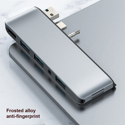 T0409 Multifunctional USB 3.0 HUB Docking Station Network Cable Interface Converter For Microsoft Surface Pro 7(with Network Port) by buy2fix