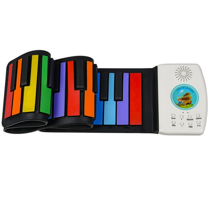 HUA008-49 49-Key Hand-Rolled Foldable Piano Children Color Piano(Color English) by buy2fix