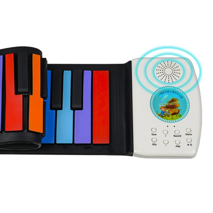 HUA008-49 49-Key Hand-Rolled Foldable Piano Children Color Piano(Color English) by buy2fix