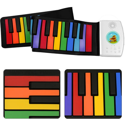 HUA008-49 49-Key Hand-Rolled Foldable Piano Children Color Piano(Color English) by buy2fix