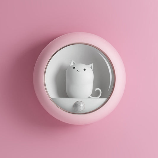 DZ-K610 Human Body Induction Night Light Cute Pet Bedroom Atmosphere Light USB Cabinet Wall Lamp(Pink) - Night Lights by buy2fix | Online Shopping UK | buy2fix