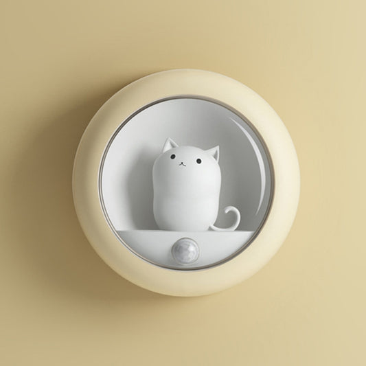 DZ-K610 Human Body Induction Night Light Cute Pet Bedroom Atmosphere Light USB Cabinet Wall Lamp(Yellow) - Night Lights by buy2fix | Online Shopping UK | buy2fix