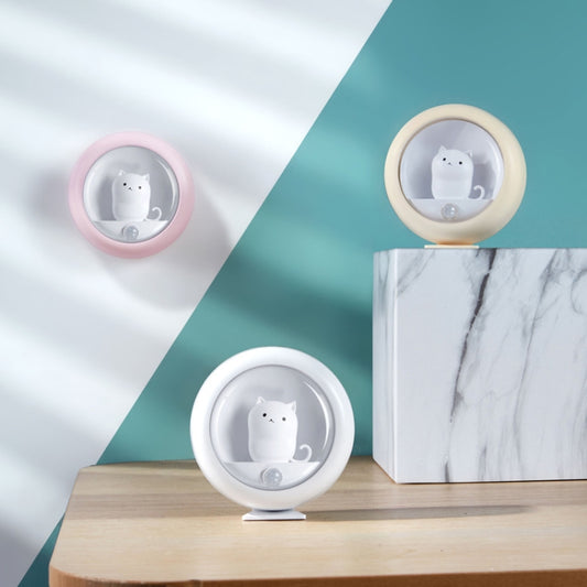 DZ-K610 Human Body Induction Night Light Cute Pet Bedroom Atmosphere Light USB Cabinet Wall Lamp(White) - Night Lights by buy2fix | Online Shopping UK | buy2fix