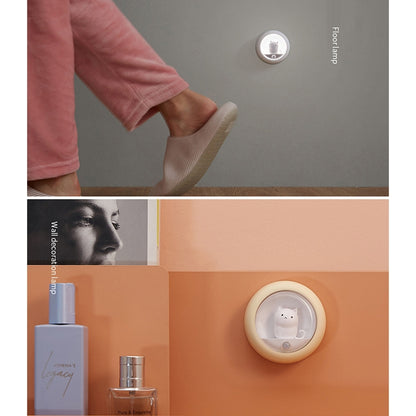 DZ-K610 Human Body Induction Night Light Cute Pet Bedroom Atmosphere Light USB Cabinet Wall Lamp(Yellow) - Night Lights by buy2fix | Online Shopping UK | buy2fix