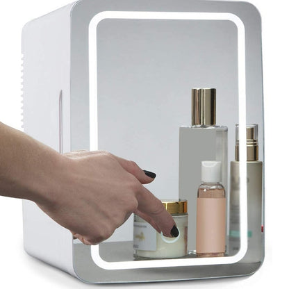 PD-8 8L Mirror Cosmetics Storage Car Home Small Refrigerator Fruit Drink Refrigerator(EU Plug) - Refrigerators & Accessories by buy2fix | Online Shopping UK | buy2fix