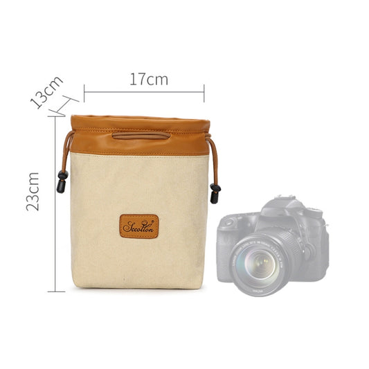 S.C.COTTON Liner Bag Waterproof Digital Protection Portable SLR Lens Bag Micro Single Camera Bag Photography Bag, Colour: Beige L by buy2fix