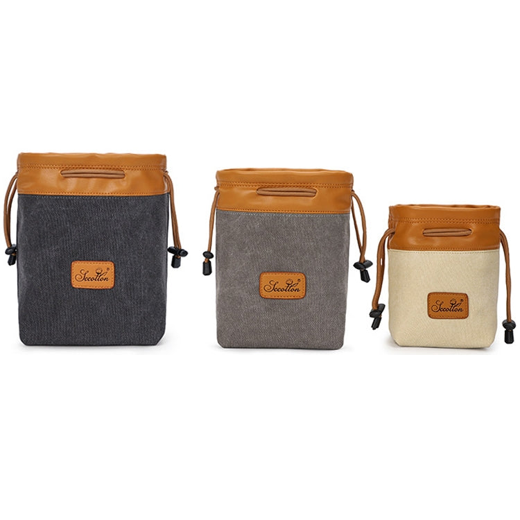 S.C.COTTON Liner Bag Waterproof Digital Protection Portable SLR Lens Bag Micro Single Camera Bag Photography Bag, Colour: Beige L by buy2fix