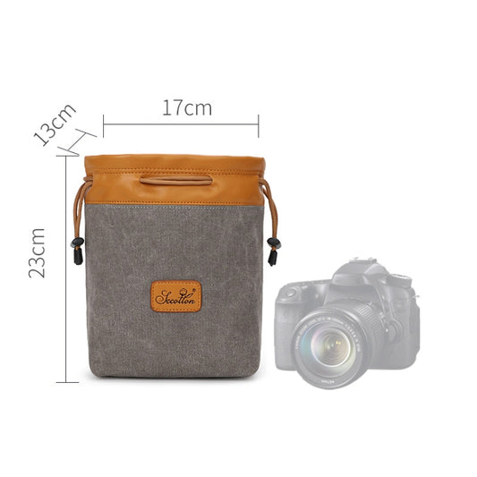 S.C.COTTON Liner Bag Waterproof Digital Protection Portable SLR Lens Bag Micro Single Camera Bag Photography Bag, Colour: Gray L by buy2fix