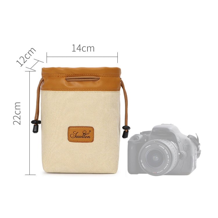 S.C.COTTON Liner Bag Waterproof Digital Protection Portable SLR Lens Bag Micro Single Camera Bag Photography Bag, Colour: Beige M by buy2fix