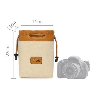 S.C.COTTON Liner Bag Waterproof Digital Protection Portable SLR Lens Bag Micro Single Camera Bag Photography Bag, Colour: Beige M by buy2fix
