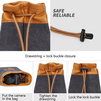S.C.COTTON Liner Bag Waterproof Digital Protection Portable SLR Lens Bag Micro Single Camera Bag Photography Bag, Colour: Beige M by buy2fix