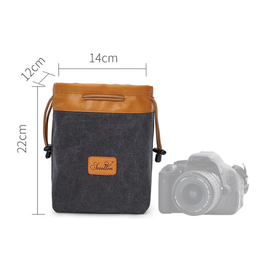 S.C.COTTON Liner Bag Waterproof Digital Protection Portable SLR Lens Bag Micro Single Camera Bag Photography Bag, Colour: Carbon Black M by buy2fix