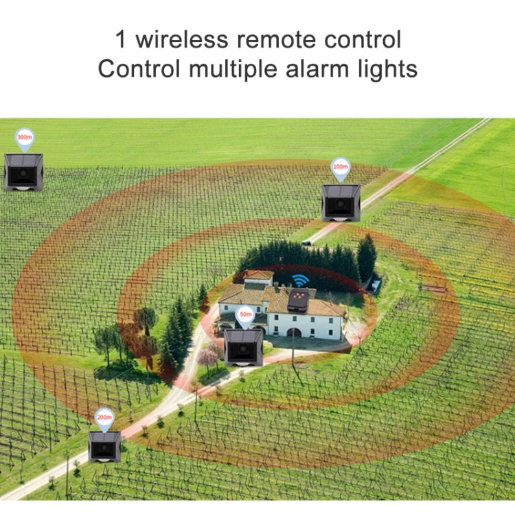N911F 129dB Wireless Remote Control Solar Human Body Induction Sound Light Alarm - Alarm System by buy2fix | Online Shopping UK | buy2fix
