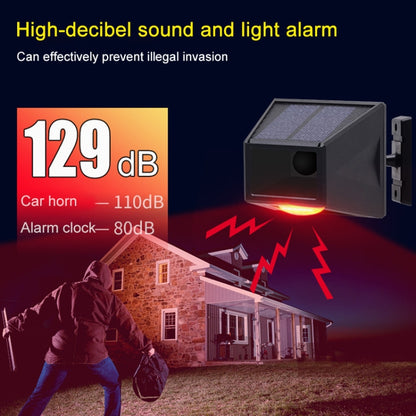 N911F 129dB Wireless Remote Control Solar Human Body Induction Sound Light Alarm - Alarm System by buy2fix | Online Shopping UK | buy2fix