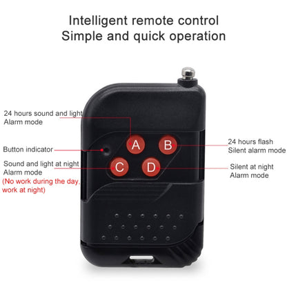 N911F 129dB Wireless Remote Control Solar Human Body Induction Sound Light Alarm - Alarm System by buy2fix | Online Shopping UK | buy2fix