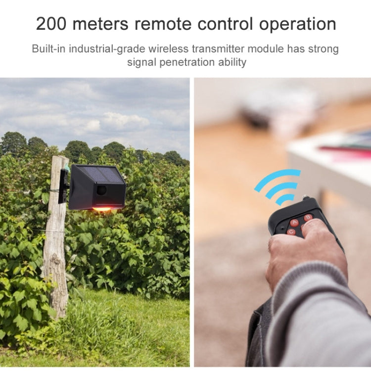 N911F 129dB Wireless Remote Control Solar Human Body Induction Sound Light Alarm - Alarm System by buy2fix | Online Shopping UK | buy2fix