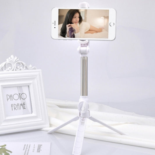 Bluetooth Tripod Selfie Stick Live Mobile Phone Holder(White) - Selfie Sticks by buy2fix | Online Shopping UK | buy2fix