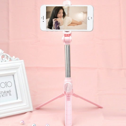 Bluetooth Tripod Selfie Stick Live Mobile Phone Holder(Pink) - Selfie Sticks by buy2fix | Online Shopping UK | buy2fix