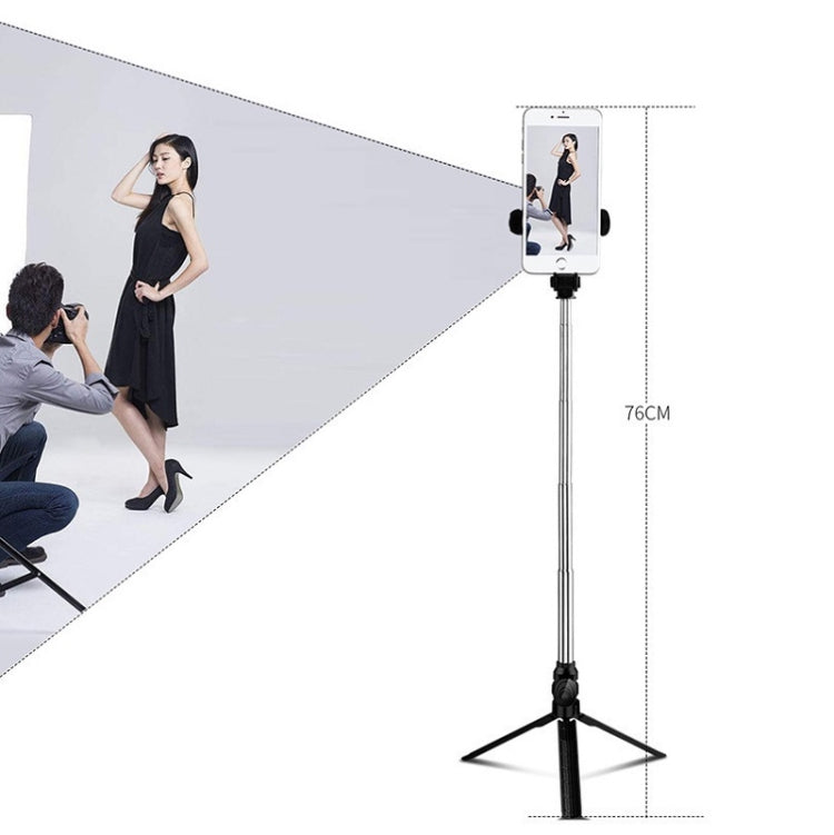 Bluetooth Tripod Selfie Stick Live Mobile Phone Holder(Black) - Selfie Sticks by buy2fix | Online Shopping UK | buy2fix