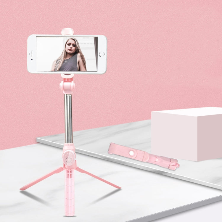 Bluetooth Tripod Selfie Stick Live Mobile Phone Holder(Pink) - Selfie Sticks by buy2fix | Online Shopping UK | buy2fix