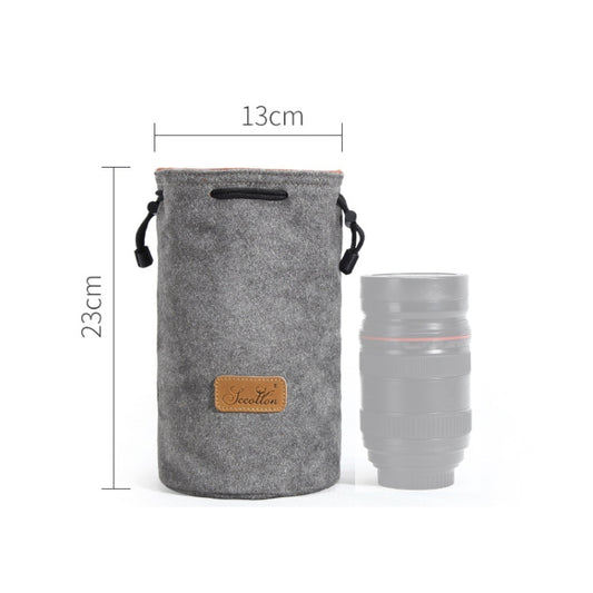 S.C.COTTON Liner Shockproof Digital Protection Portable SLR Lens Bag Micro Single Camera Bag Round Gray M - Lens Bag by S.C.COTTON | Online Shopping UK | buy2fix