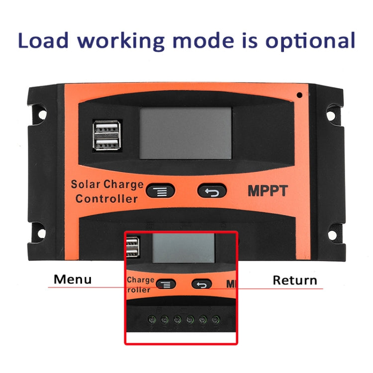 MPPT 12V/24V Automatic Identification Solar Controller With USB Output, Model: 60A by buy2fix