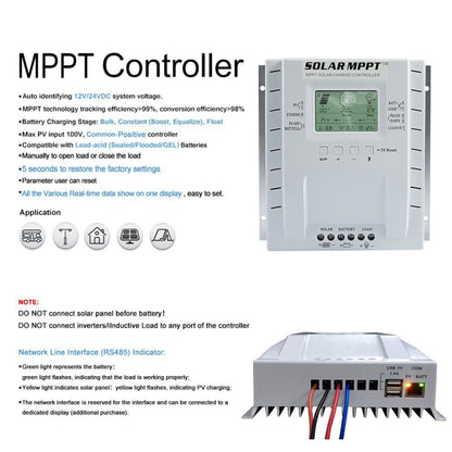 MPPT P60 60A 12V/24V Automatic Identification Solar Charge Controller - Others by buy2fix | Online Shopping UK | buy2fix