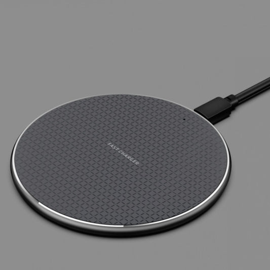 2pcs K8 10W Universal Aluminum Alloy Mobile Phone Wireless Charger, Specification:with 1m Cable(Black) - Wireless Charger by buy2fix | Online Shopping UK | buy2fix