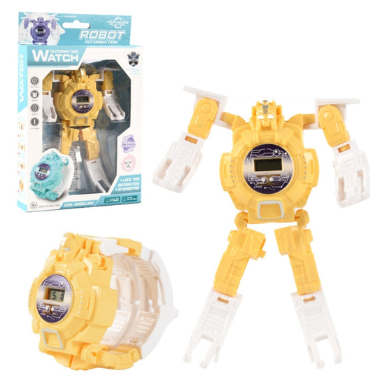 3 PCS Children Electronic Watch Cartoon Deformation Robot Toy Watch(Yellow) - Electronic Pets by buy2fix | Online Shopping UK | buy2fix