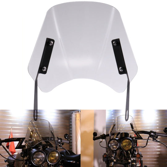 5-7 Inch Retro Motorcycle Windshield Universal Modified Windshield(Transparent)