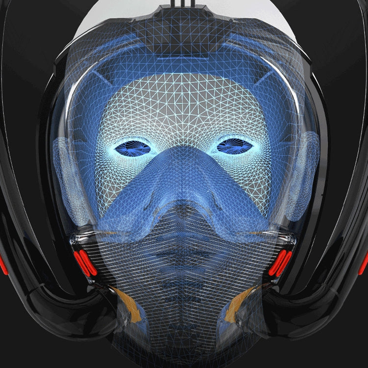 Snorkeling Mask Double Tube Silicone Full Dry Diving Mask Adult Swimming Mask Diving Goggles, Size: S/M(Black/Blue) - Diving Mask by buy2fix | Online Shopping UK | buy2fix
