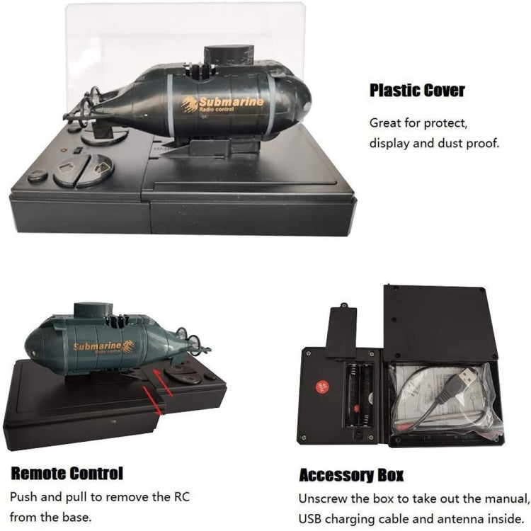 Children 2.4G Electric Six-Way Mini Submarine Model Boy Playing In Water Remote Control Boat Nuclear Submarine(Black) - RC Boats by buy2fix | Online Shopping UK | buy2fix