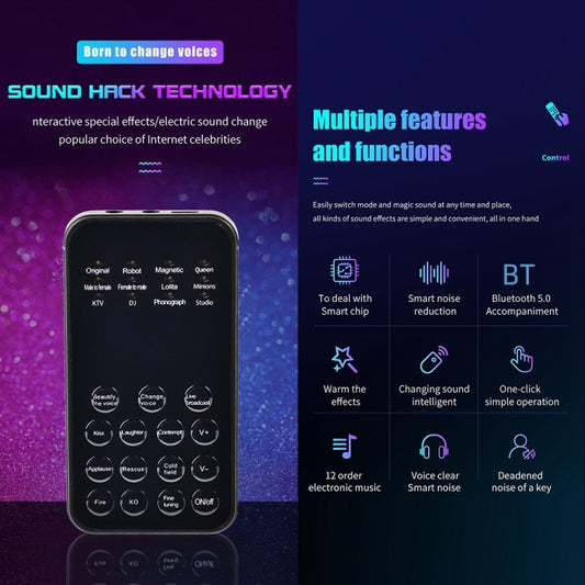 Universal Mini Sound Card Voice Changer For Mobile Phones And Computers - Live Sound Effects Processors by buy2fix | Online Shopping UK | buy2fix