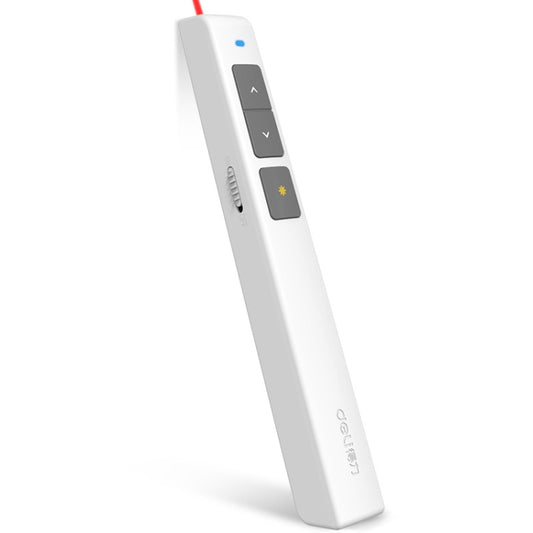 Deli 2.4GHz Laser Page Turning Pen Rechargeable Speech Projector Pen, Model: 2802PL (White) -  by Deli | Online Shopping UK | buy2fix